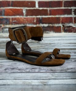 Saint Laurent Suede Sandals in Brown | Size 40