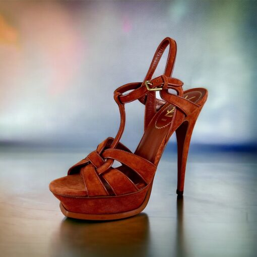 Saint Laurent Tribute Sandals Burnt Orange | Size 39