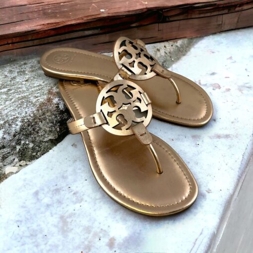 Tory Burch Miller Metallic Sandals in Rose Gold | Size 11