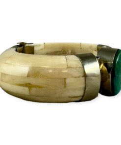 Turquoise Horn Bangle Bracelet in Ivory 9