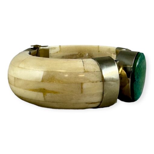 Turquoise Horn Bangle Bracelet in Ivory 3
