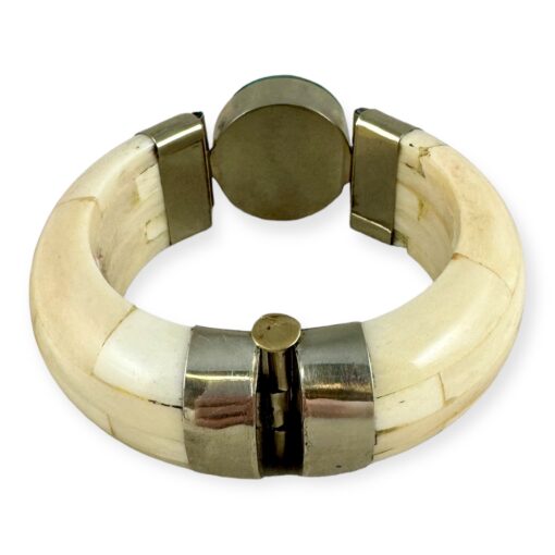 Turquoise Horn Bangle Bracelet in Ivory 5
