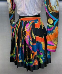 Versace Medusa Pleated Skirt Multicolor | Size 4