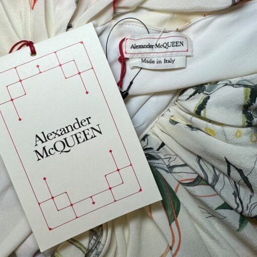 Alexander McQueen Floral Dress in White Multi | Size 40 7