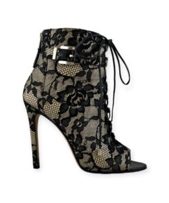 B Brian Atwood Lace Peep Toe Booties in Black | Size 8 8