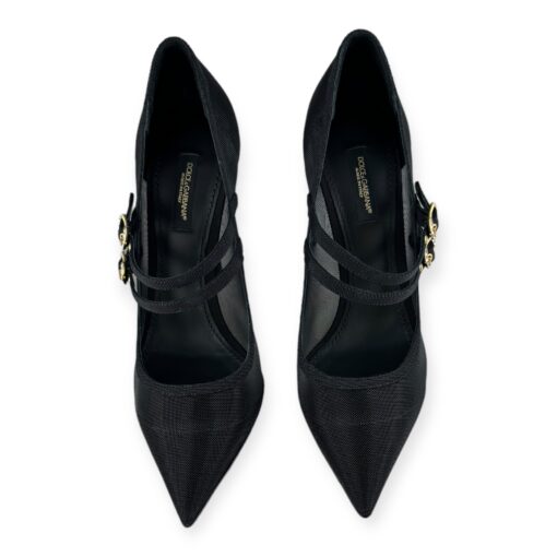 Dolce & Gabbana Mesh Buckle Pumps in Black | Size 38 5