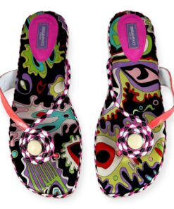 Emilio Pucci Print Flip Flops in Pink Multicolor | Size 38 11