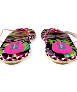 Emilio Pucci Print Flip Flops in Pink Multicolor | Size 38 12