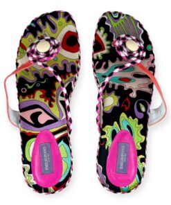 Emilio Pucci Print Flip Flops in Pink Multicolor | Size 38 13