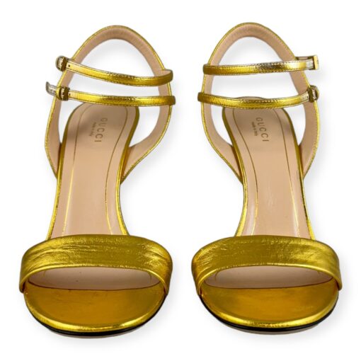 Gucci Crystal Wedge Sandals in Gold | Size 39.5 3
