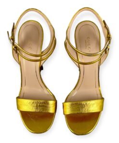 Gucci Crystal Wedge Sandals in Gold | Size 39.5 10