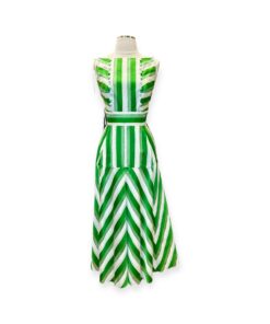 Lela Rose Striped Midi Dress in Green & White | Size 10 7