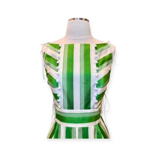 Lela Rose Striped Midi Dress in Green & White | Size 10 2