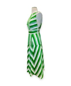 Lela Rose Striped Midi Dress in Green & White | Size 10 9