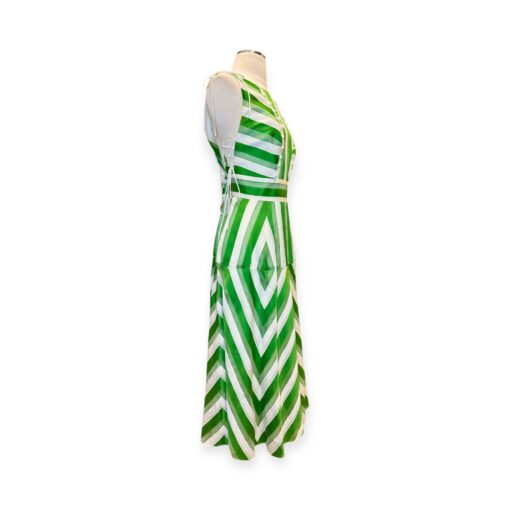 Lela Rose Striped Midi Dress in Green & White | Size 10 4
