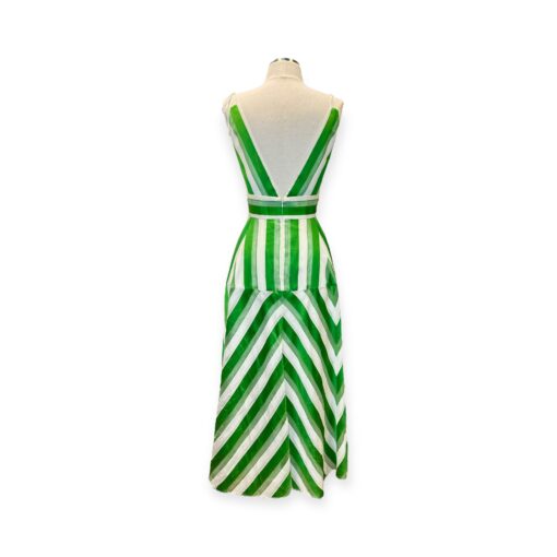 Lela Rose Striped Midi Dress in Green & White | Size 10 5
