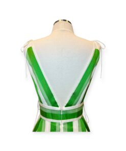 Lela Rose Striped Midi Dress in Green & White | Size 10 12