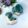 Louis Vuitton Snake Wedge Sandals in Turquoise | Size 37.5