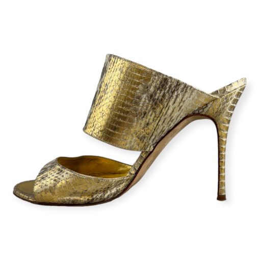 Manolo Blahnik Snake Sandals in Gold | Size 40 1