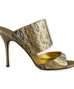 Manolo Blahnik Snake Sandals in Gold | Size 40 8