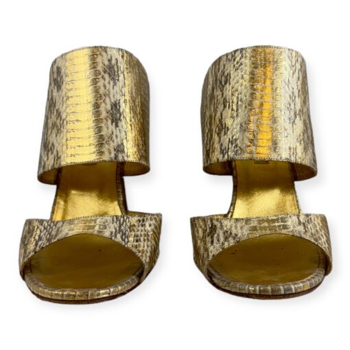 Manolo Blahnik Snake Sandals in Gold | Size 40 3