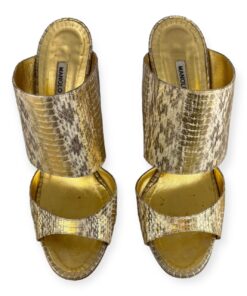 Manolo Blahnik Snake Sandals in Gold | Size 40 10