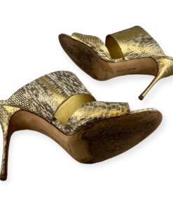 Manolo Blahnik Snake Sandals in Gold | Size 40 12