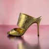 Manolo Blahnik Snake Sandals in Gold | Size 40