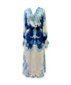 Roberto Cavalli Floral Dress in Blue & White | Size 6 7