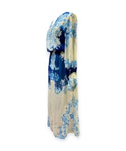 Roberto Cavalli Floral Dress in Blue & White | Size 6 9