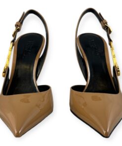 Versace Safety Pin Slingback Pumps in Dark Nude | Size 40 9