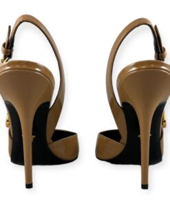 Versace Safety Pin Slingback Pumps in Dark Nude | Size 40 11