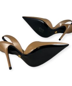 Versace Safety Pin Slingback Pumps in Dark Nude | Size 40 12