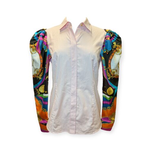Versace Silk Sleeve Blouse in Pink Multicolor | Size Small 1