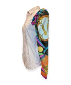 Versace Silk Sleeve Blouse in Pink Multicolor | Size Small 7