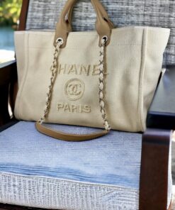 Chanel Deauville Pearl CC Tote in Ecru Beige