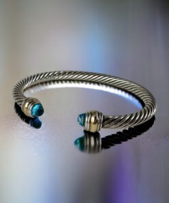 David Yurman Blue Topaz Classic Cable Bracelet 7mm