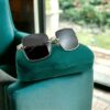 Gucci Semi Rimmed Sunglasses in Black Gold