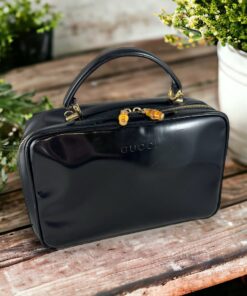 Gucci Vintage Bamboo Top Handle Bag in Black