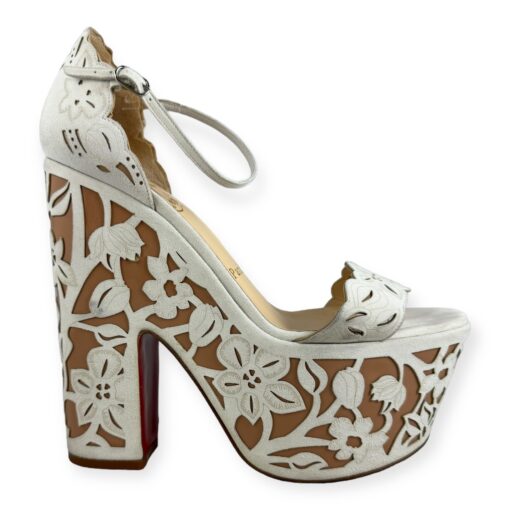 Christian Louboutin Houghton Platform Sandals in White & Nude | Size 37.5 2