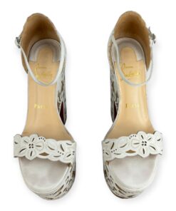Christian Louboutin Houghton Platform Sandals in White & Nude | Size 37.5 11
