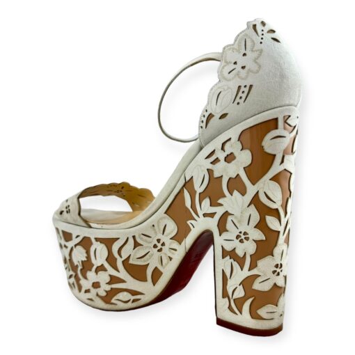 Christian Louboutin Houghton Platform Sandals in White & Nude | Size 37.5 7