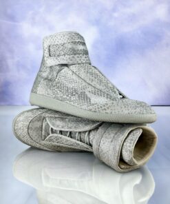 Maison Margiela Future High Top Sneakers in Silver | Size 43.5