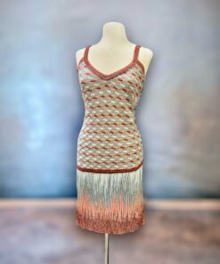 M Missoni Shimmer Knit Dress in Silver Multi | Size 10